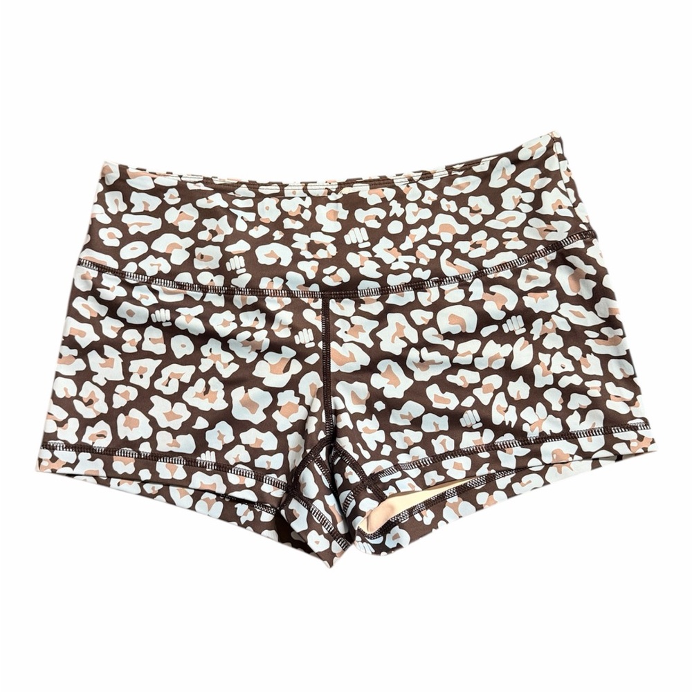Feed Me Fight Me Leopard Print Athletic Shorts | Size Large